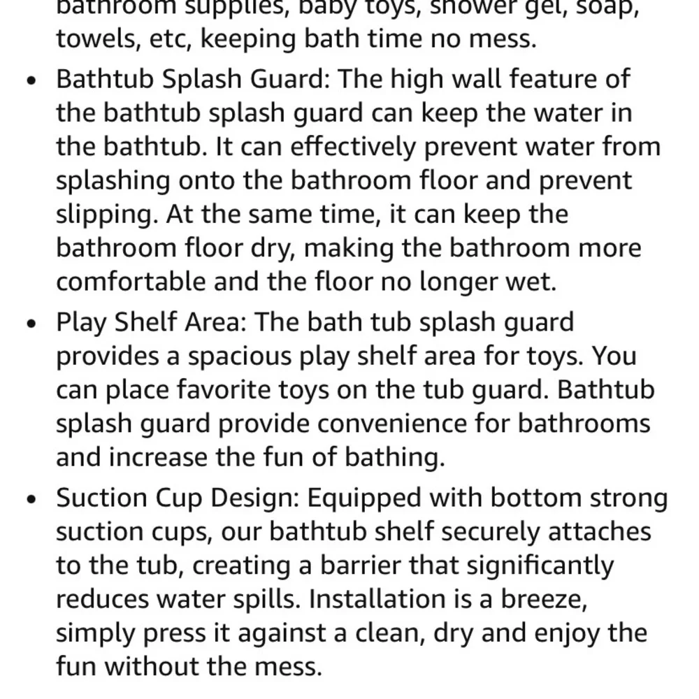 Blue Bathtub Splash Guard with Mesh Pockets for Toddlers